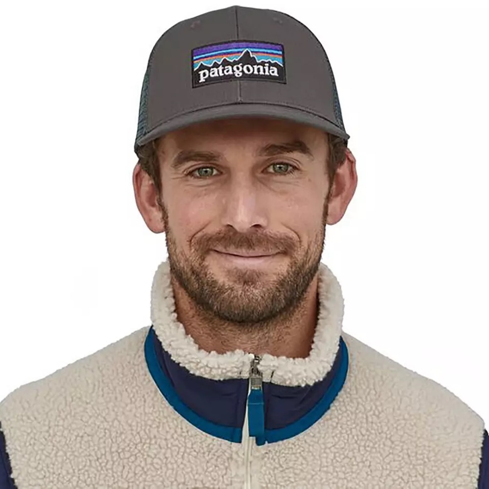 Patagonia Men's P-6 Logo Trucker SnapBack  Adjustable Hat Forge Grey OSFM